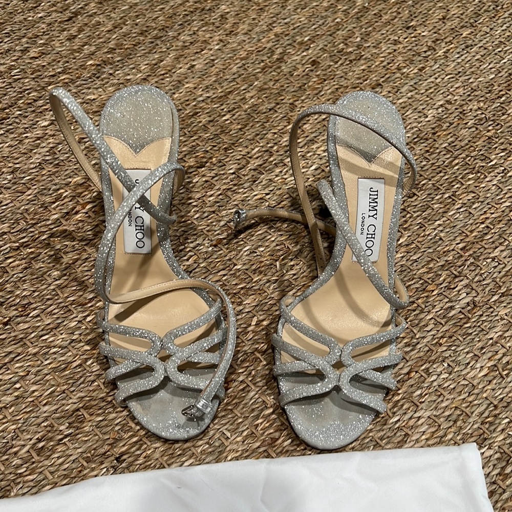 Jimmy Choo Mimi silver glitter